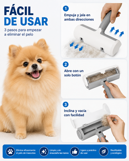 LumiaClean™ | Rodillo Reutilizable Removedor de Pelo para Mascotas