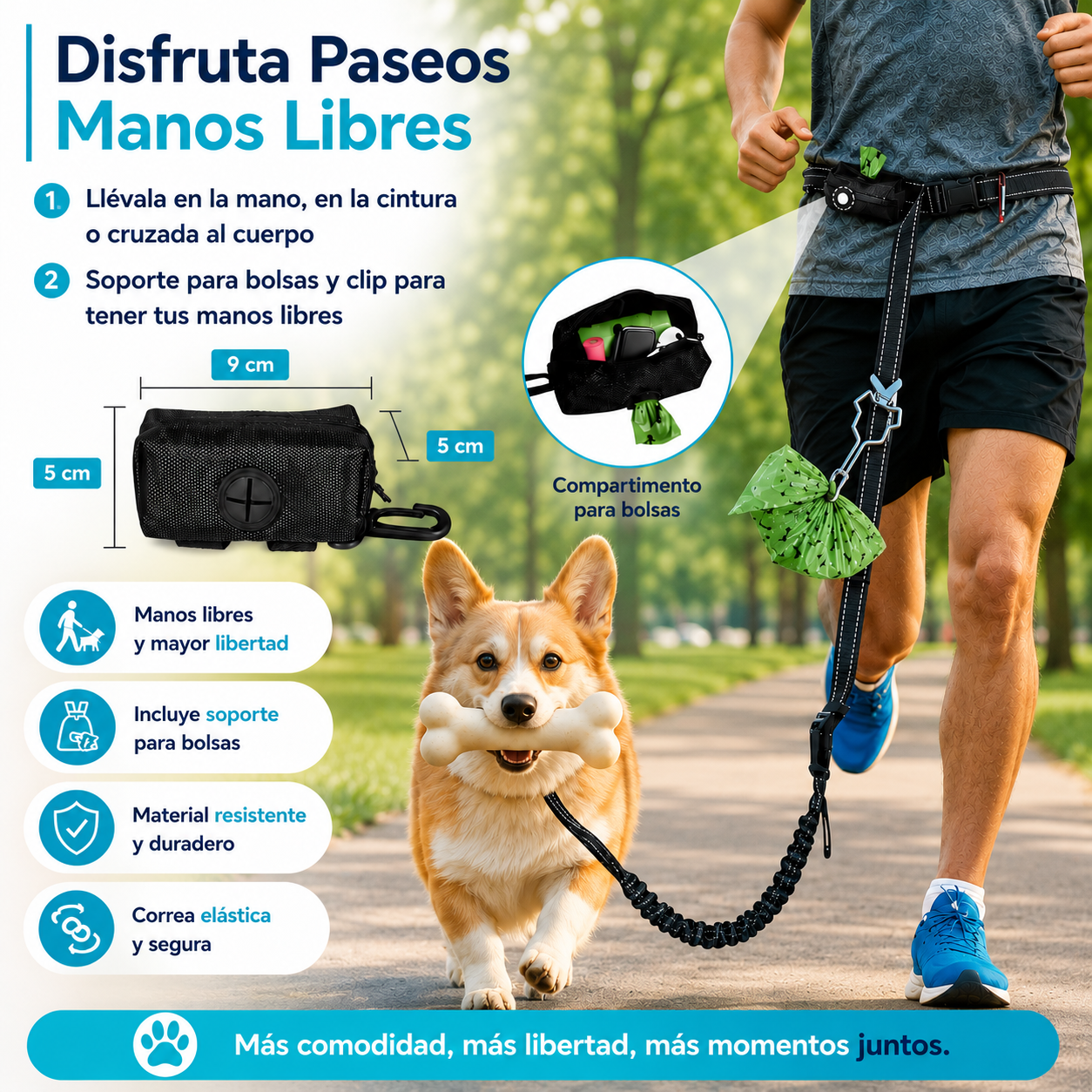 🐾 LumiaLeash™ | Correa Manos Libres 4 en 1 para Perros
