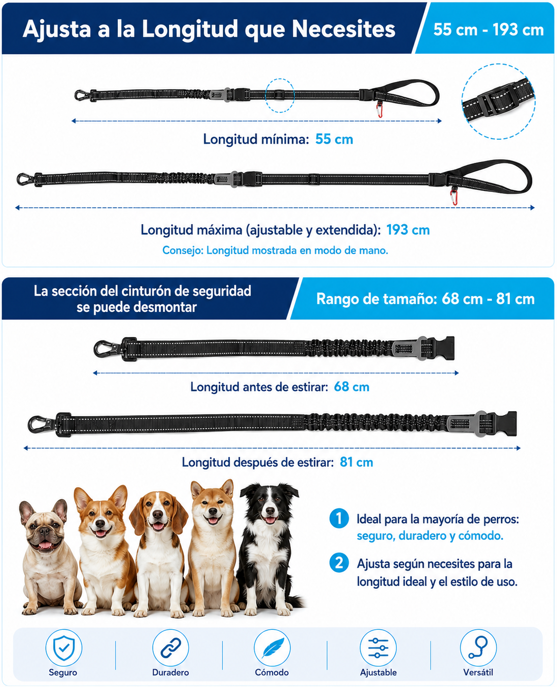 🐾 LumiaLeash™ | Correa Manos Libres 4 en 1 para Perros