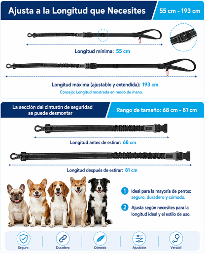 🐾 LumiaLeash™ | Correa Manos Libres 4 en 1 para Perros