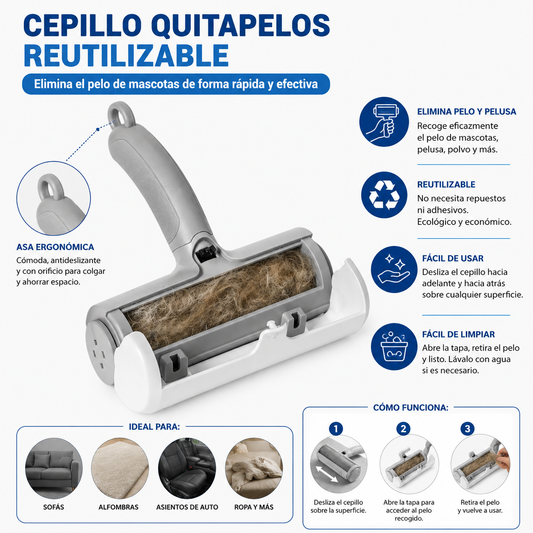 LumiaClean™ | Rodillo Reutilizable Removedor de Pelo para Mascotas